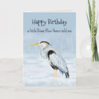 Gran Blue Heron Bird Personalidad Fun Cumpleaños
