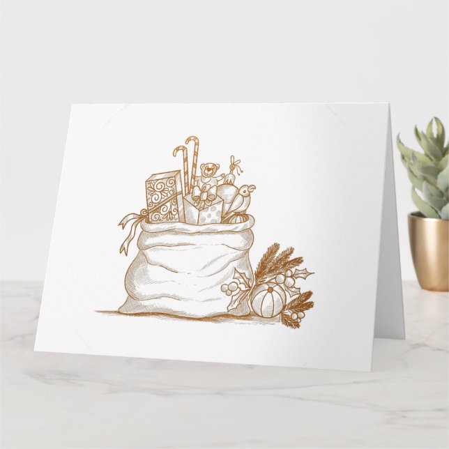 Tarjeta Gran Bolsa de Navidad Llena de Juguetes y Regalos (Planta pequeña)