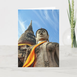 Tarjeta Gran Buda en Ayutthaya, Tailandia