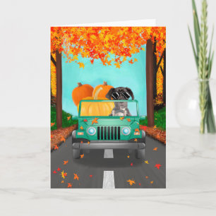 Tarjeta Gran Calabaza de Caída de Perro Danés