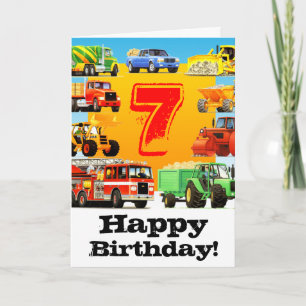 Tarjeta Gran Camión Séptima Fiesta de Cumpleaños