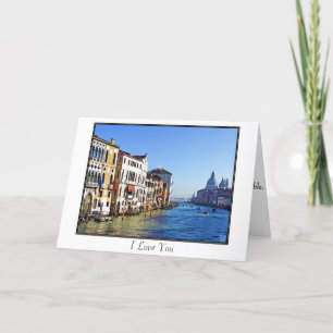 Tarjeta Gran Canal de Venecia con cita del amor