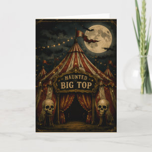 Tarjeta Gran Carnaval de Halloween Vintage con Carpa Embru