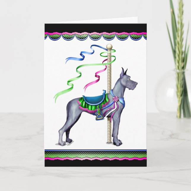 Tarjeta Gran carrusel azul danés - Personalizado (Anverso)