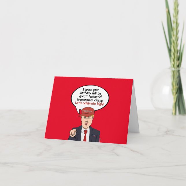 Tarjeta Gran carta de cumpleaños de Trump - celebremos lo  (Anverso)