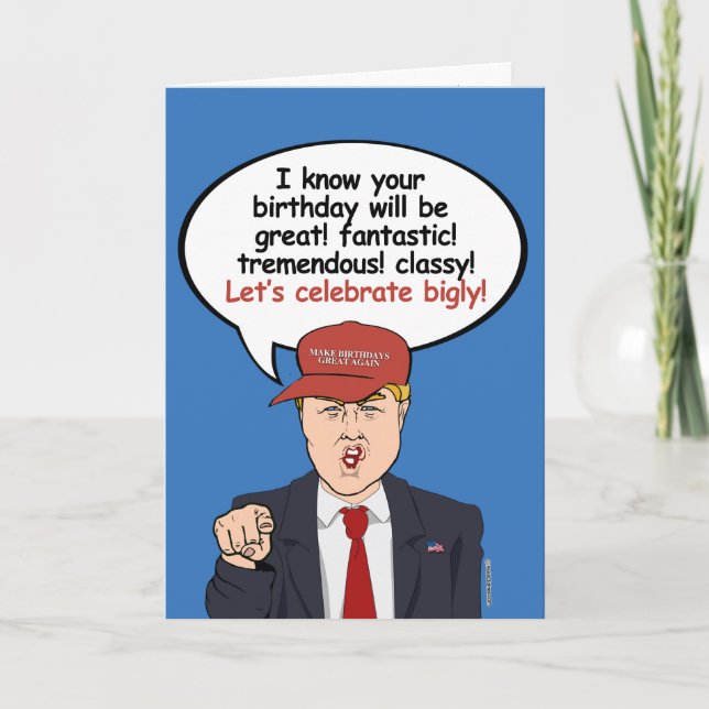 Tarjeta Gran carta de cumpleaños de Trump - celebremos lo  (Anverso)