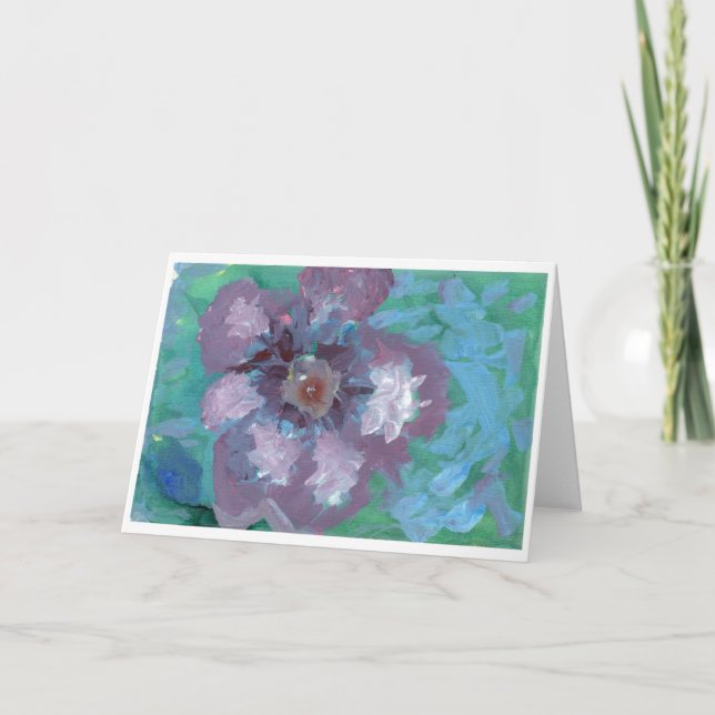 Tarjeta Gran carta de flores moradas (Anverso)