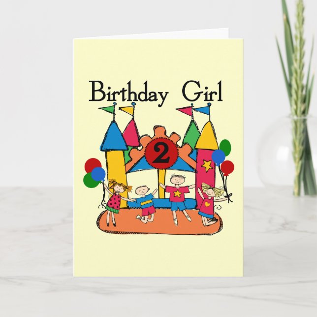 Tarjeta Gran Chica  2º cumpleaños camisetas y regalos (Anverso)