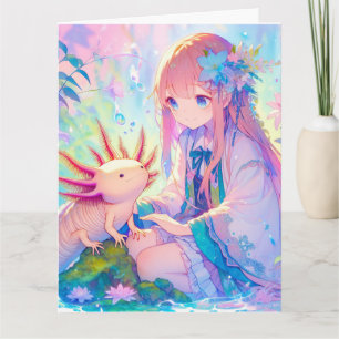 Tarjeta Gran Chica de anime y cumpleaños personalizado de