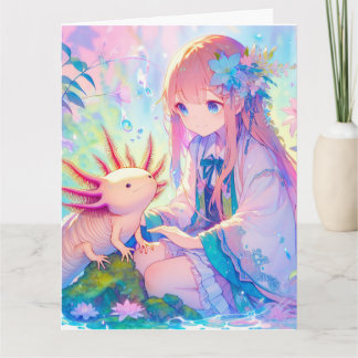 Tarjeta Gran Chica de anime y cumpleaños personalizado de 