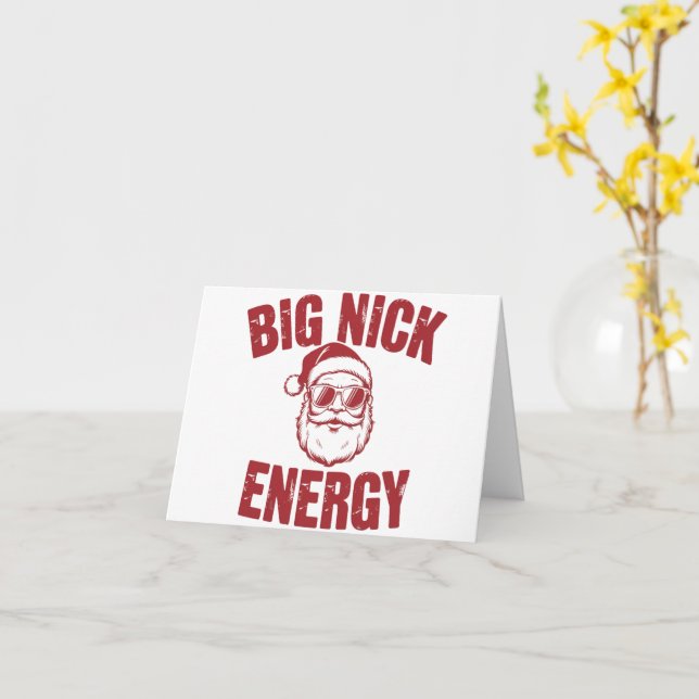 Tarjeta Gran Chiste de Navidades de Nick Energy Funny Sant (flor amarilla)
