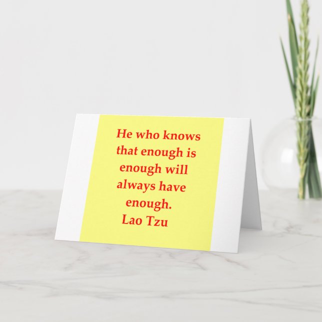 Tarjeta gran cita de Lao Tzu (Anverso)