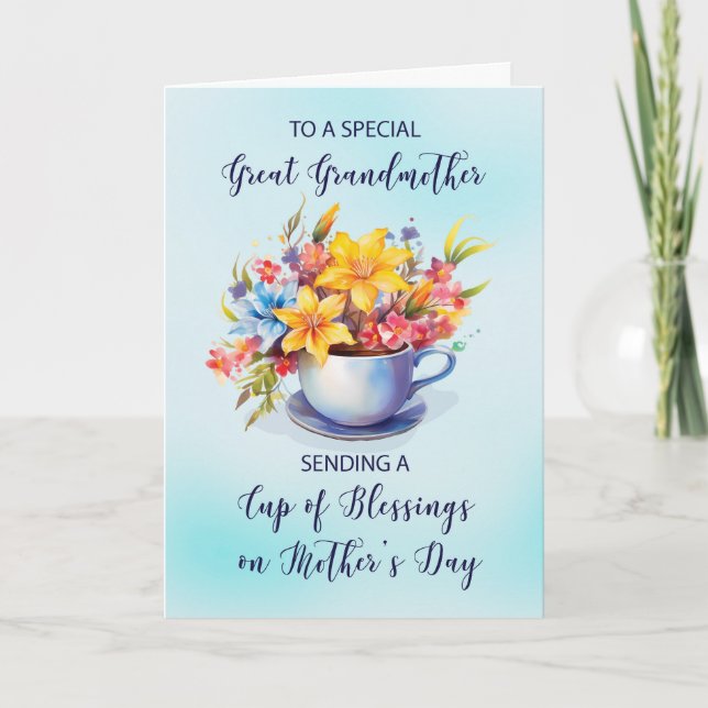 Tarjeta Gran Copa de Bendiciones de la Abuela en el Día de (Anverso)