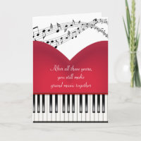 Gran Corazón de Piano Musical Por Aniversario