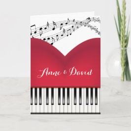 Tarjeta Gran Corazón de Piano Musical Por Aniversario