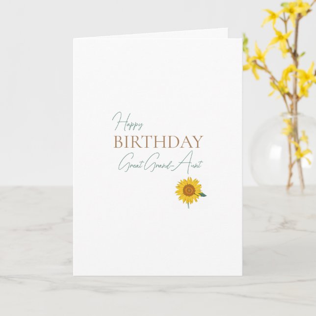 Tarjeta Gran cumpleaños de girasol de tía grande (flor amarilla)