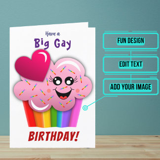 Tarjeta Gran cumpleaños de la pastelería gay
