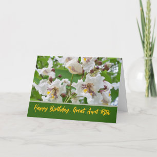 Tarjeta Gran cumpleaños de tía añada un nombre que catalpa