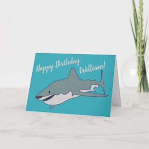Tarjeta Gran cumpleaños personalizado del tiburón blanco