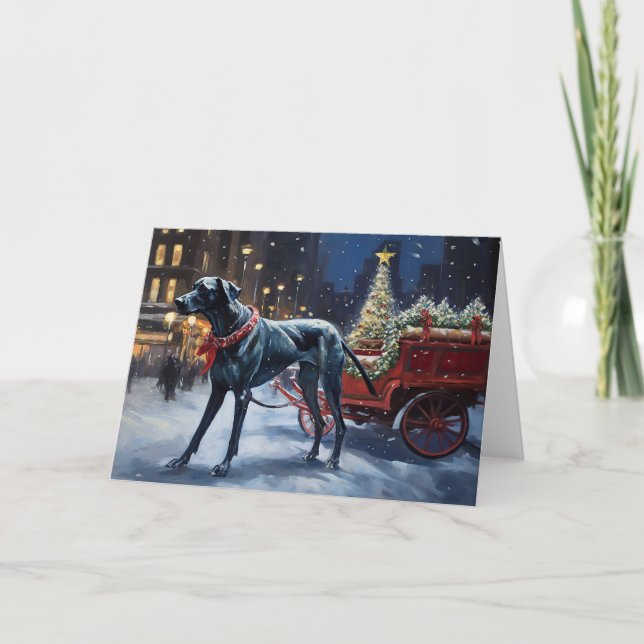 Tarjeta Gran Danés de Navidad (Anverso)