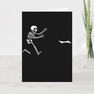 Tarjeta Gran Danés Divertido Corriendo Esqueleto Halloween