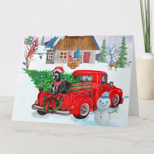 Tarjeta Gran Danés en camión de entrega de Navidad en la n