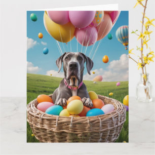 Tarjeta Gran Danés Huevos de Pascua