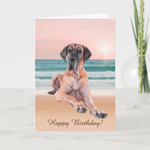 Tarjeta Gran danés personalizado lindo perro sentado en la
