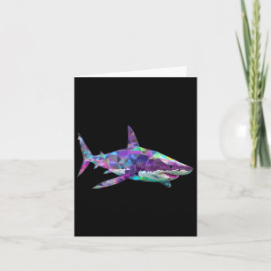 Tarjeta Gran Deporte De Pescado De Poligón De Tiburón Blan