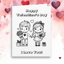 Tarjeta Gran Día de San Valentín Feliz   | Página para Col