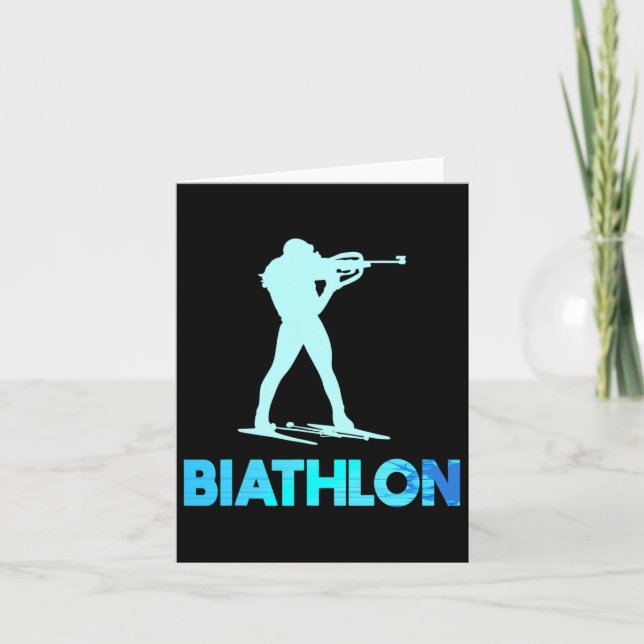 Tarjeta Gran diseño de esquís de biatlón Esquí de fondo (Anverso)