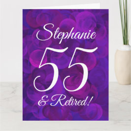 Tarjeta Gran Elegante Morado 55 Feliz Jubilación