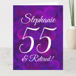 Tarjeta Gran Elegante Morado 55 Feliz Jubilación