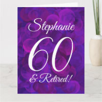 Gran Elegante Morado 60 Feliz Jubilación