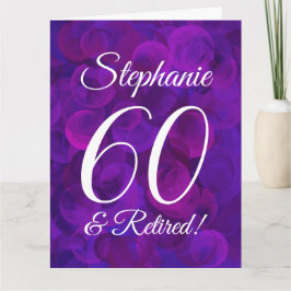 Tarjeta Gran Elegante Morado 60 Feliz Jubilación