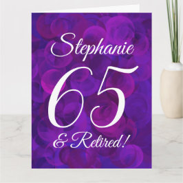 Tarjeta Gran Elegante Morado 65 Feliz Jubilación