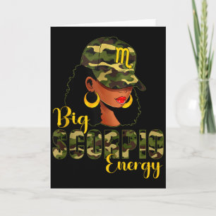 Tarjeta Gran Energía de Escorpio Camuflaje Gorra Negra Muj