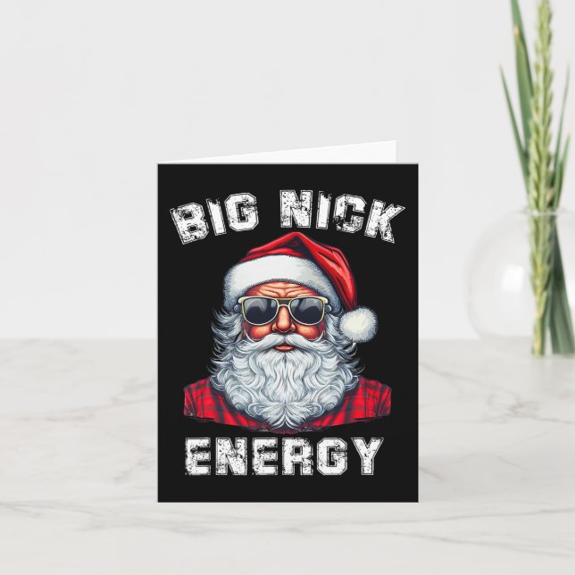 Tarjeta Gran Energía Divertida de Nick Santa Navidad 4 (Anverso)