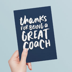 Tarjeta Gran entrenador azul marino gracias
