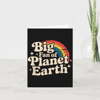 Tarjeta Gran fan de la tierra retro 70s arcoiris día de la
