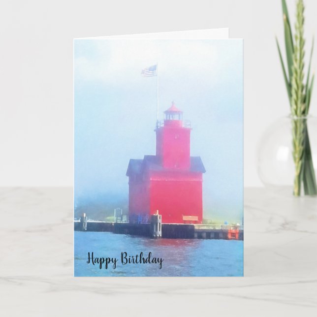 Tarjeta Gran faro rojo en la niebla (Anverso)