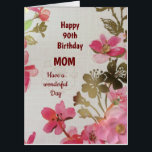 Tarjeta Gran Feliz cumpleaños 90, mamá<br><div class="desc">Gran y elegante tarjeta de felicitación 90 cumpleaños de mamá.</div>