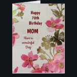 Tarjeta Gran feliz cumpleaños, mamá<br><div class="desc">Gran y elegante tarjeta de felicitación de cumpleaños 70 de mamá.</div>