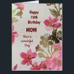 Tarjeta Gran feliz cumpleaños, mamá<br><div class="desc">Gran y elegante tarjeta de felicitación de cumpleaños 70 de mamá.</div>
