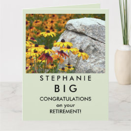 Tarjeta GRAN Feliz Jubilación Felicitaciones Flor Amarilla