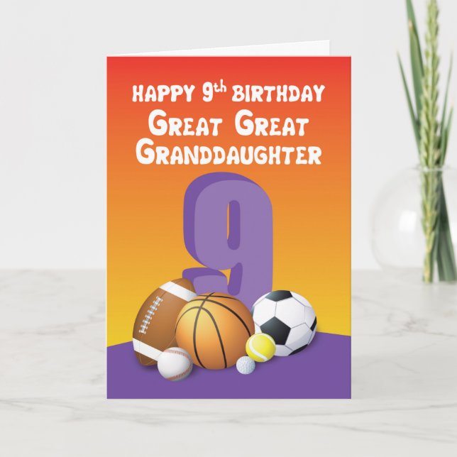 Tarjeta Gran Gran Abuela Novena Bola Deportiva de Cumpleañ (Anverso)