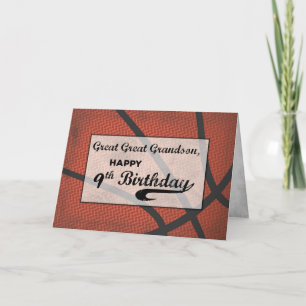 Tarjeta Gran Gran Abuelo Noveno Baloncesto de cumpleaños g