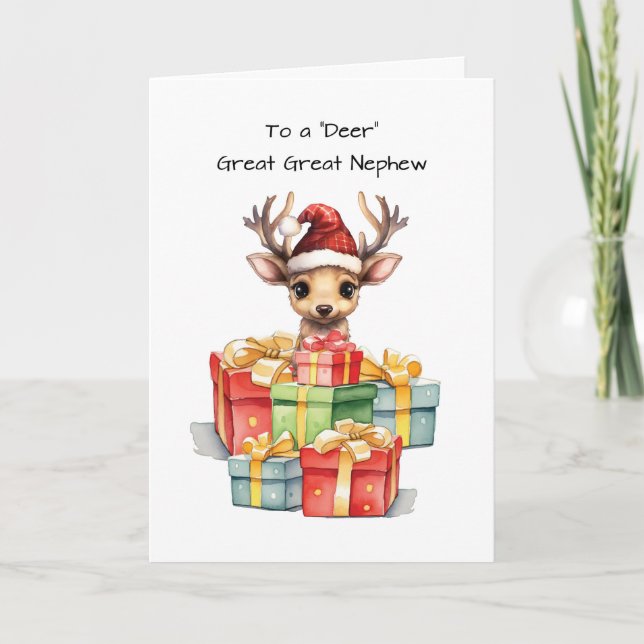 Tarjeta Gran Gran sobrino Navidades adorables (Anverso)