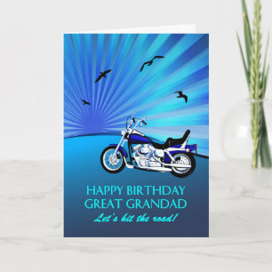 Tarjeta Gran Grandad Cumpleaños Motocicleta Sunset Card