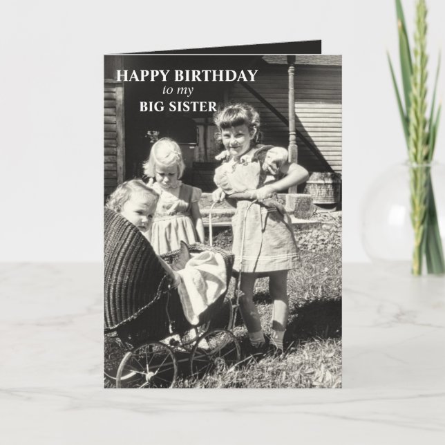 Tarjeta Gran Hermana cumpleaños, hermanas hermanas (Anverso)
